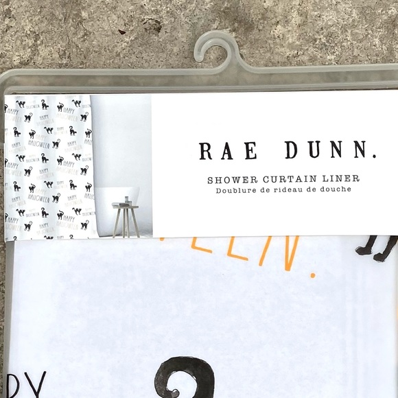 Rae Dunn HAPPY HALLOWEEN Shower Curtain Liner - Picture 3 of 6